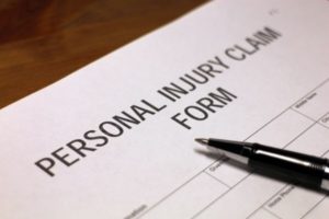 Claim form for a personal injury in Las Vegas.