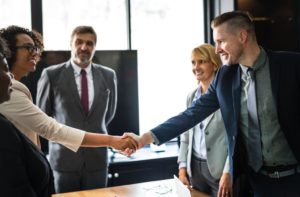 Handshake in a modification meeting in Las Vegas